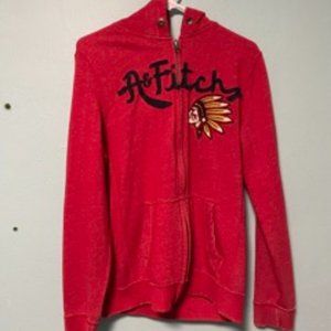 Abercrombie & Fitch Red Zip Up Sweatshirt